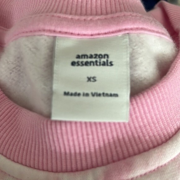 Amazon Essentials Pink White Tie Dye Sweatshirt Size XS NWT - Picture 5 of 10